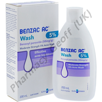 Benzac AC Wash (Benzoyl Peroxide) - 50mg/g (200mL Bottle)