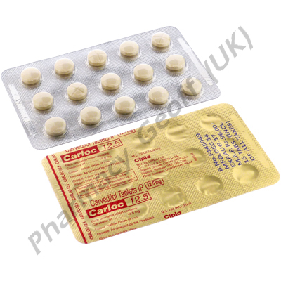 Carloc 12.5 (Carvedilol IP) - 12.5mg (15 Tablets)