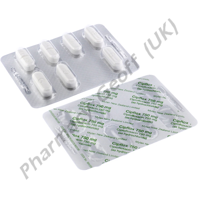 Cipflox (Ciprofloxacin Hydrochloride) - 750mg (28 Tablets)