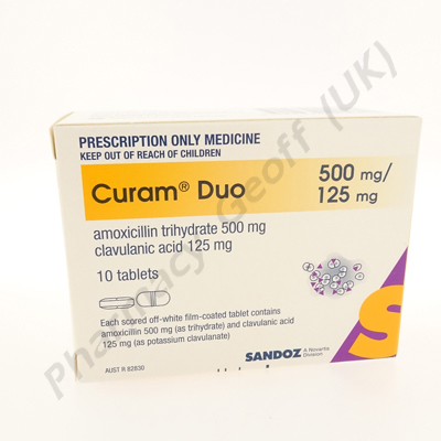 Curam Duo (Amoxicillin Trihydrate/Clavulanic Acid) - 500mg/125mg (10 Tablets)