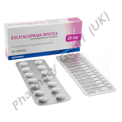 Escitalopram-Apotex (Escitalopram) - 20mg (28 Tablets)