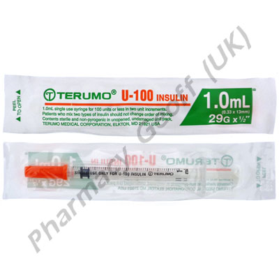 Terumo U-100 29g 1cc/ml 1/2" (12.7mm) - Pack of 10 Syringes