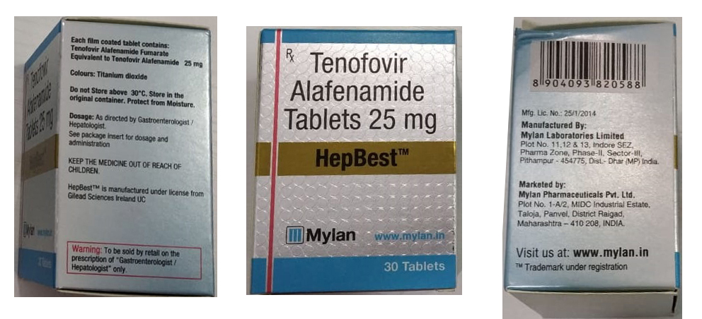 HepBest (Tenofovir Alafenamide) - 25mg (30 Tablets)