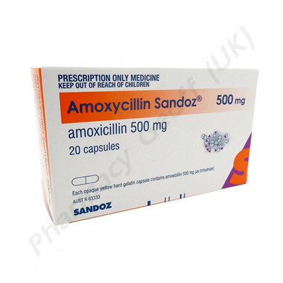 Amoxycillin (Sandoz) - 500mg (20 Capsules)