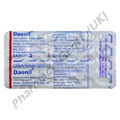 Daonil (Glibenclamide IP) - 5mg (30 Tablets)