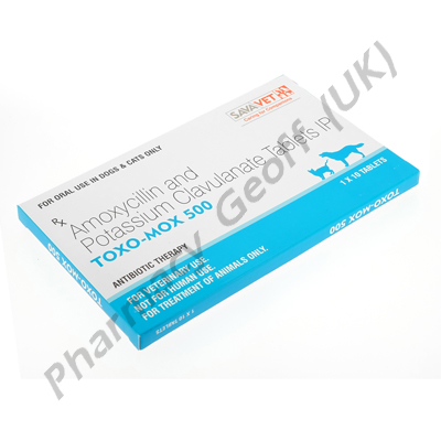 TOXO-MOX 500 (Amoxycillin/Potassium Clavulanate) - 400mg/100mg (10 Tablets)