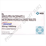 Janumet (Sitagliptin/Metformin Hydrochloride) - 50mg/1000mg (30 Tablets)
